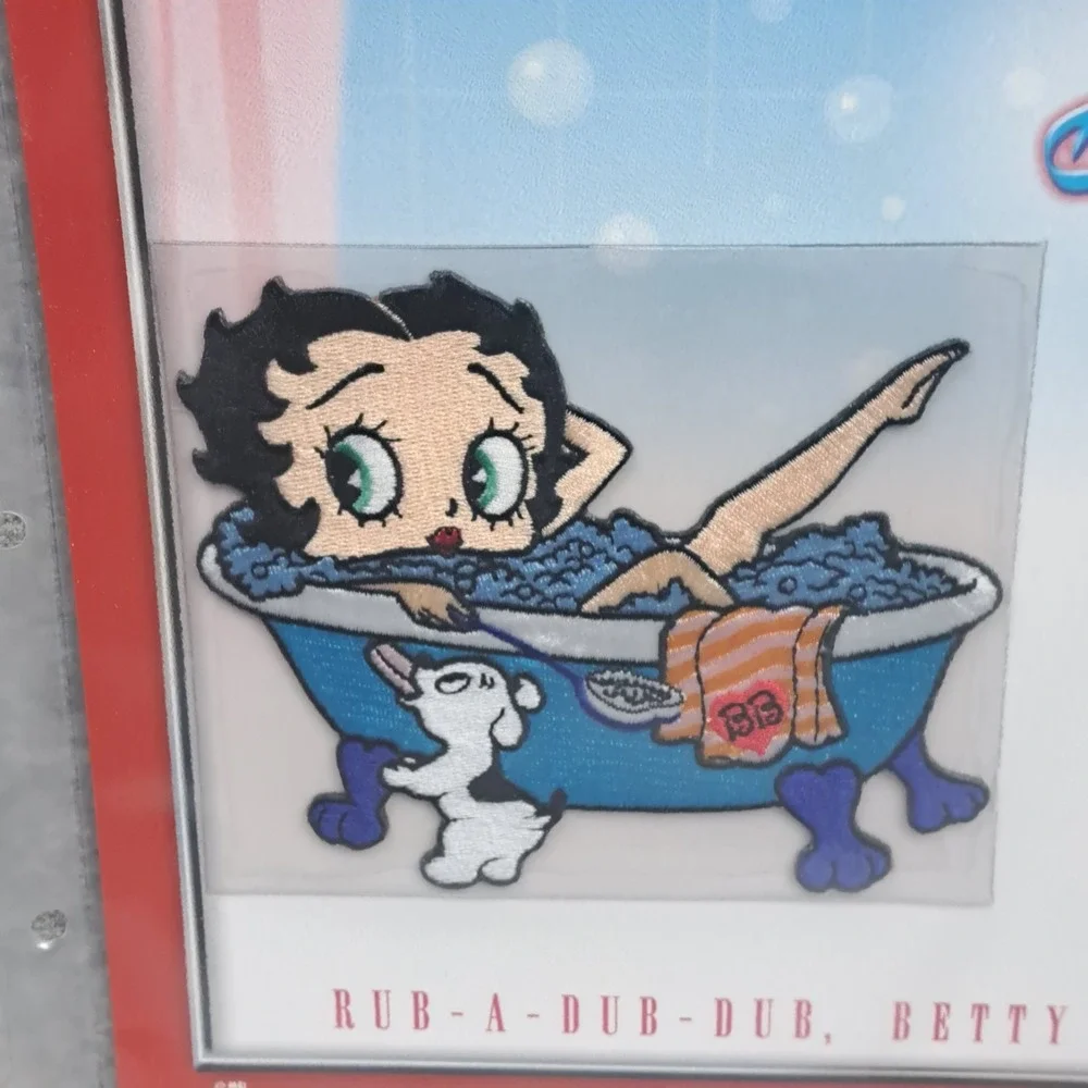 Betty Boop Patch Bathtime Betty Pudgy Clothing Bag Patch Collectible Vintage New
